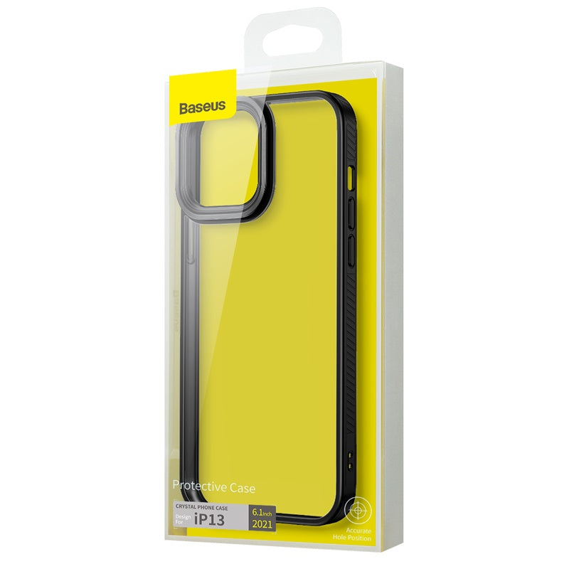 Baseus Crystal Phone Case for iPhone 13 Transparent - Black (ARJT000001)