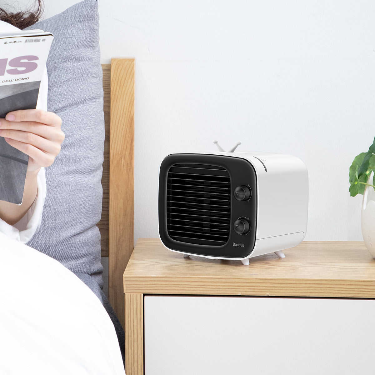 Baseus Time Desktop Evaporative Cooler Fan Windmill Air-Cooler Ice Water White+Black (CXTM-21)
