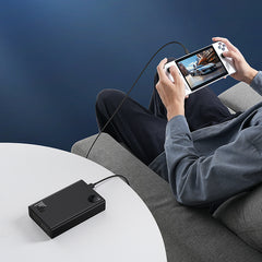 OS-Baseus Adaman Digital Display Fast Charge Power Bank 24000mAh 140W Cluster Black(With Superior Series Fast Charging Data Cable Type-C to Type-C 240W (48V/5A) 1m Black)