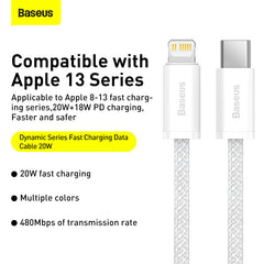 Baseus Dynamic Series 1M Fast Charging Data Cable Type-C to Lightning 20W-CALD000002