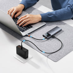 Baseus Hub 10in1 Metal Gleam II Series, USB-C to 1xHDMI, USB-A (10Gbps), USC-C, 2xUSB-A, Ethernet RJ45, SD/TF card, mini-jack 3,5mm, USB-C(PD)-B00061800813-00