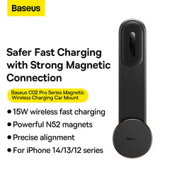 Baseus C02 Pro Series Wireless Magnetic Car Mount Cluster Black