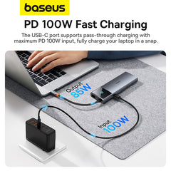 Baseus Hub 10in1 Metal Gleam II Series, USB-C to 1xHDMI, USB-A (10Gbps), USC-C, 2xUSB-A, Ethernet RJ45, SD/TF card, mini-jack 3,5mm, USB-C(PD)-B00061800813-00