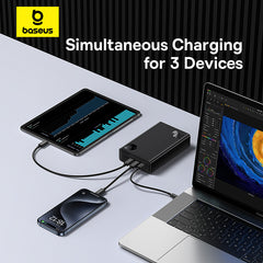 OS-Baseus Adaman Digital Display Fast Charge Power Bank 24000mAh 140W Cluster Black(With Superior Series Fast Charging Data Cable Type-C to Type-C 240W (48V/5A) 1m Black)
