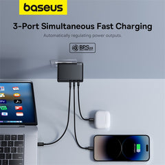 Baseus GaN5 Pro Digital Fast Charger 2C+U 160W EU Cluster Black (With Superior Series Fast Charging Data Cable Type-C to Type-C 240W 48V/5A)