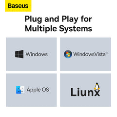 Baseus Lite Series 5-Port USB-C to HDMI+USB3.0x3+PD (Black)-WKQX080201