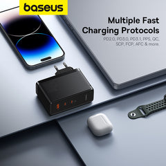 Baseus GaN5 Pro Digital Fast Charger 2C+U 160W EU Cluster Black (With Superior Series Fast Charging Data Cable Type-C to Type-C 240W 48V/5A)