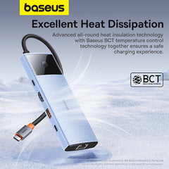 Baseus Hub 10in1 Metal Gleam II Series, USB-C to 1xHDMI, USB-A (10Gbps), USC-C, 2xUSB-A, Ethernet RJ45, SD/TF card, mini-jack 3,5mm, USB-C(PD)-B00061800813-00