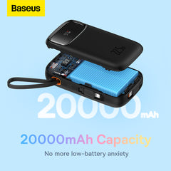 Baseus Qpow2 Dual-Cable Digital Display Pocket Sized Fast Charging Power Bank 22.5W