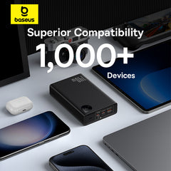 OS-Baseus Adaman Digital Display Fast Charge Power Bank 24000mAh 140W Cluster Black(With Superior Series Fast Charging Data Cable Type-C to Type-C 240W (48V/5A) 1m Black)