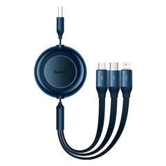 Baseus Bright Mirror 2 Series Retractable 3-in-1 Fast Charging Data Cable USB to M+L+C 3.5A 1.1m