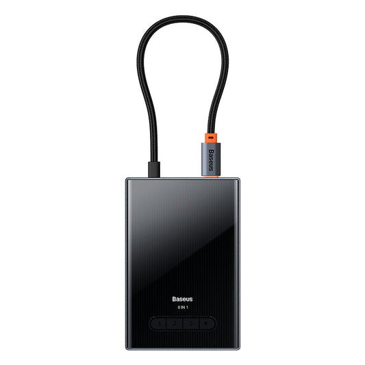 Baseus PioneerJoy 8-Port Four-Screen Type-C HUB Adapter Gray(Type-C to HDMI4K@60Hz*1+HDMI4K@30Hz*1+DP8K@30Hz*1+VGA+USB3.0*2+Type-C(Data+PD out)*1+PD*1)-WKYY030413