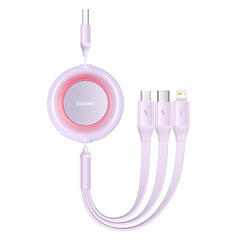 Baseus Bright Mirror 2 Series Retractable 3-in-1 Fast Charging Data Cable USB to M+L+C 3.5A 1.1m