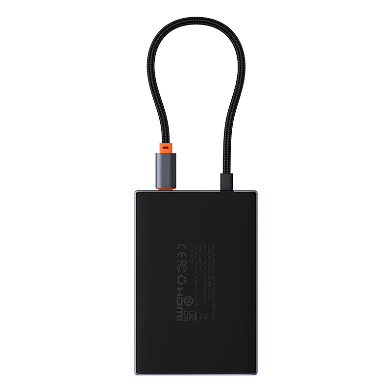 Baseus PioneerJoy 8-Port Four-Screen Type-C HUB Adapter Gray(Type-C to HDMI4K@60Hz*1+HDMI4K@30Hz*1+DP8K@30Hz*1+VGA+USB3.0*2+Type-C(Data+PD out)*1+PD*1)-WKYY030413
