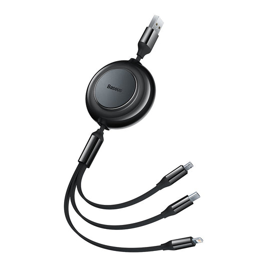 Baseus Bright Mirror 2 Series Retractable 3-in-1 Fast Charging  Data Cable USB to M+L+C 3.5A 1.1m