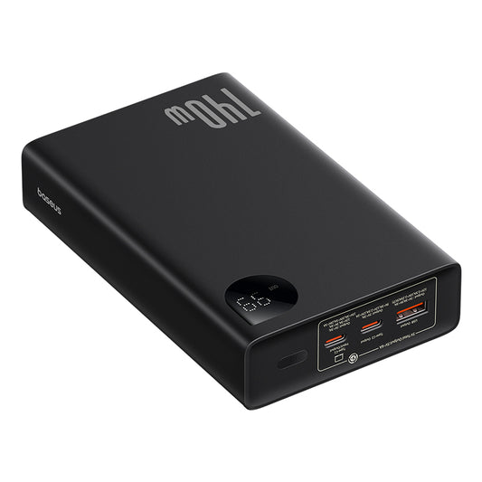OS-Baseus Adaman  Digital Display Fast Charge Power Bank 24000mAh 140W Cluster Black(With Superior Series Fast Charging Data Cable Type-C to Type-C 240W (48V/5A) 1m Black)