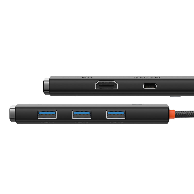 Baseus Lite Series 5-Port USB-C to HDMI+USB3.0x3+PD (Black)-WKQX080201