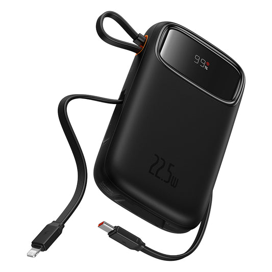 Baseus Qpow2 Dual-Cable Digital Display Pocket Sized Fast Charging Power Bank 22.5W