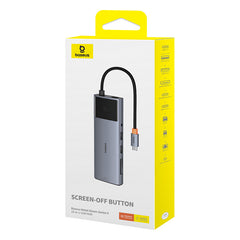 Baseus Hub 10in1 Metal Gleam II Series, USB-C to 1xHDMI, USB-A (10Gbps), USC-C, 2xUSB-A, Ethernet RJ45, SD/TF card, mini-jack 3,5mm, USB-C(PD)-B00061800813-00