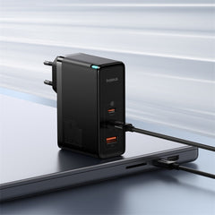Baseus GaN5 Pro Digital Fast Charger 2C+U 160W EU Cluster Black (With Superior Series Fast Charging Data Cable Type-C to Type-C 240W 48V/5A)