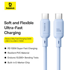 Baseus Silky Series Fast Charging Cable Type-C to Type-C 100W -P10377704313-00