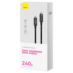 Baseus Tungsten Gold 240W 1m USB-C to USB-C cable (black).