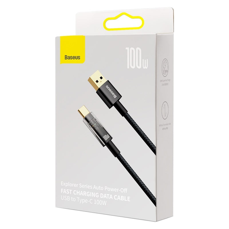 Baseus Explorer Series Auto Power-Off Fast Charging Data Cable USB to Type-C 100W