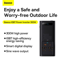 Baseus IGBT Power Inverter 300W (220V CN/EU ) Black-CGNB010101