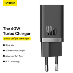 Baseus GaN5 Pro Fast Charger C+C 40W EU Black-CCGP180101