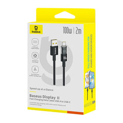 Baseus Display 2 Fast Charging Data Cable USB-A to USB-C 100W