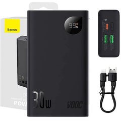 Baseus Power Bank Adaman 2 30W 20000Mah VOOC Edition Fast Charging power bank With USB To Type-c to 0.3m PPAD050001