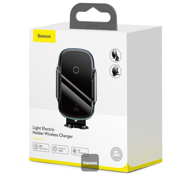 Baseus Automatic Electric Car Holder Qi Wireless Charger 15W Black (WXHW03-01)