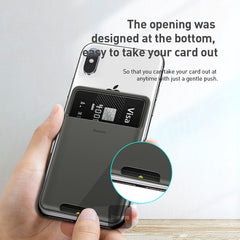 Baseus Adhesive Silicone Card Holder, Phone Credit Card Wallet Case - ACKD-A0G