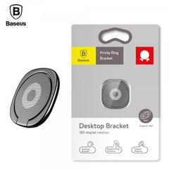 Baseus® Original Finger Ring Cum Stand for All Mobile Phones and Tablets (Black) SUMQ-01