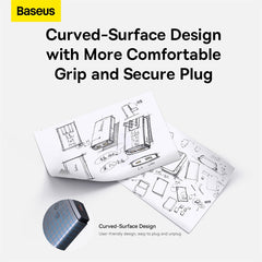 Baseus GaN5 Pro Ultra Slim Flat USB-C + USB-A 65W Fast Charger - CCGP150113