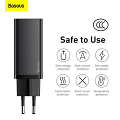 Baseus GaN2 Lite Quick Charger C+U 65W EU Black