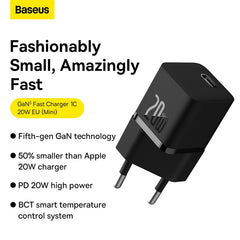 Baseus GaN5 Fast Charger(mini) 1C 20W EU Black