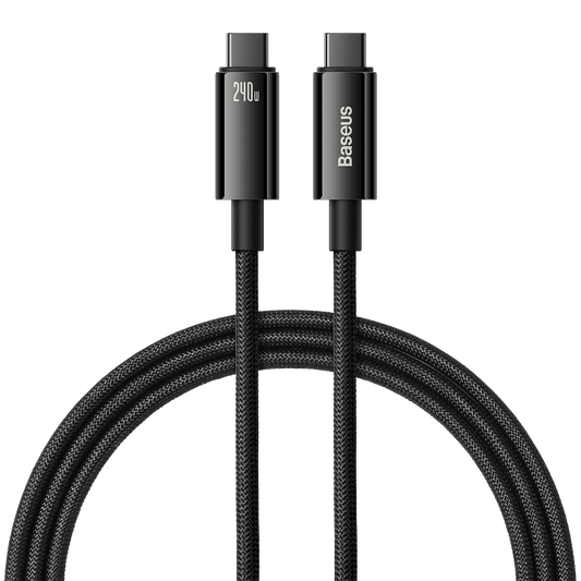 Baseus Tungsten Gold 240W 1m USB-C to USB-C cable (black).