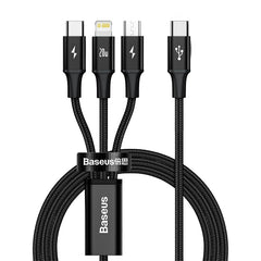 Cable Baseus Rapid Series 3-in-1 cable USB-C For M+L+T 20W 1.5m-CAMLT-SC01