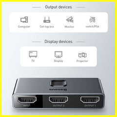 Baseus splitter HDMI matrix switch 4K grey CAHUB-BC0G