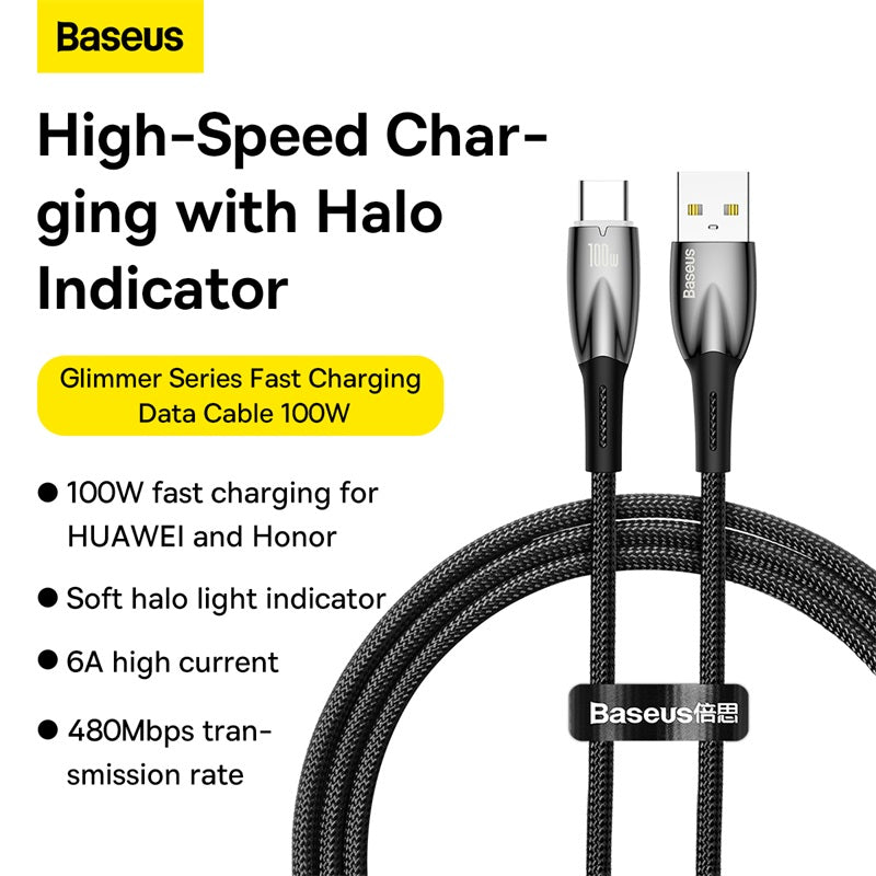 Baseus Glimmer Series fast charging cable USB-A - USB-C 100W