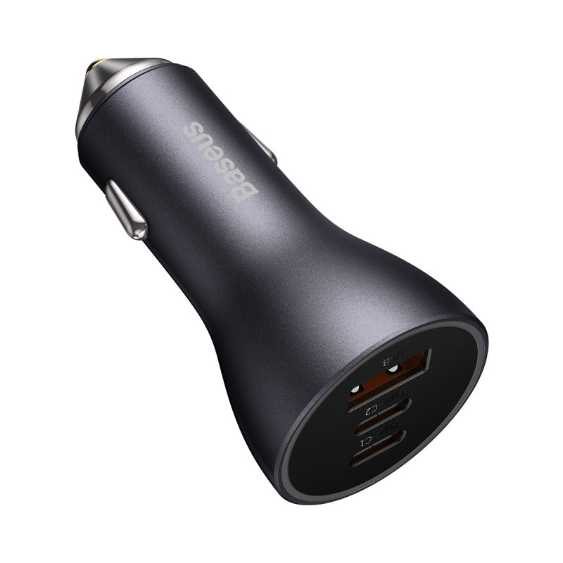 Baseus Golden Contactor Pro Triple Fast Charger Car Charger 65W U+C+C Dark Gray-CGJP010013