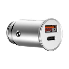 Baseus Circular metal A+C 30W PPS Car Charger Silver-CCALL-BS0S
