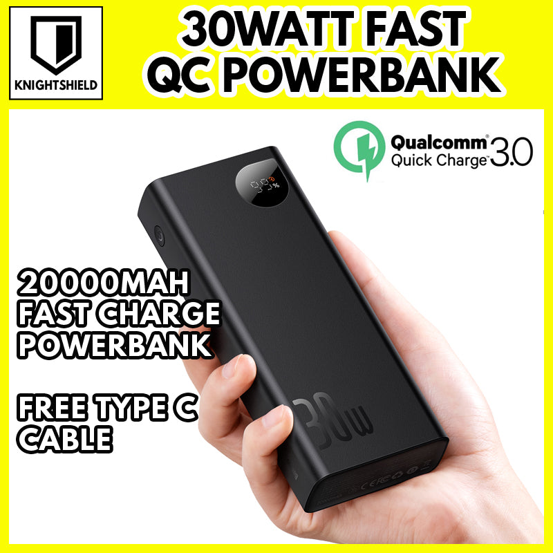 Baseus Power Bank Adaman 2 30W 20000Mah VOOC Edition Fast Charging power bank With USB To Type-c to 0.3m PPAD050001