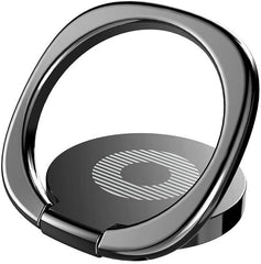 Baseus® Original Finger Ring Cum Stand for All Mobile Phones and Tablets (Black) SUMQ-01