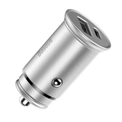 Baseus Circular metal A+C 30W PPS Car Charger Silver-CCALL-BS0S