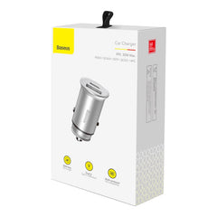 Baseus Circular metal A+C 30W PPS Car Charger Silver-CCALL-BS0S