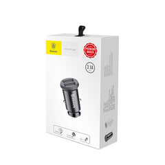 Baseus Grain Car Charger (Dual USB 5V 3.1A ) Black-CCALL-ML01