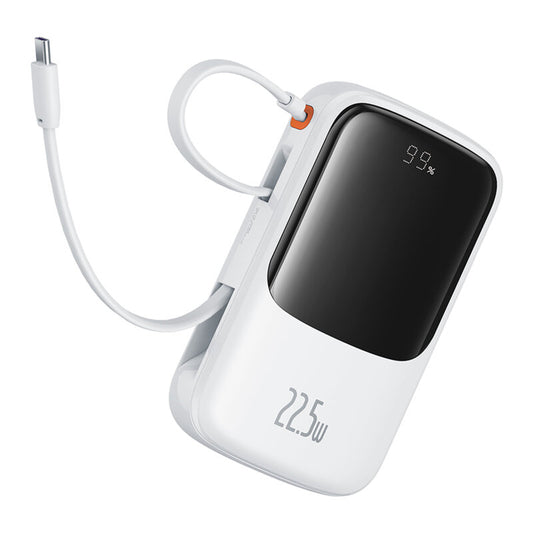 Baseus Qpow Pro+ Digital Display Fast Charge Power Bank 10000mAh 22.5W Type-C Edition  Cluster  Moon White