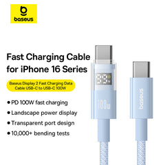 Baseus Display 2 Fast Charging Data Cable USB-C to USB-C 100W